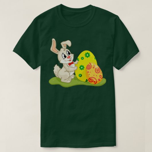 Kute Paasbunny verbergt zich achter gekleurde eier T-shirt (Design voorkant)