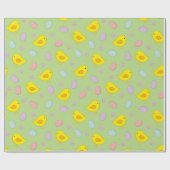 Kute Paaseieren Chicken Spring Pattern Green Cadeaupapier (Vlak)