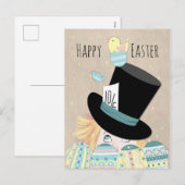 Kute paaseieren en hak feestdagenkaart (Voorkant / Achterkant)