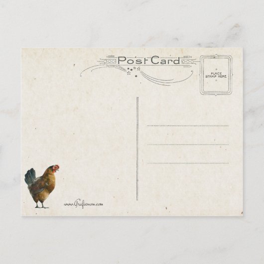 Kute  paaseieren, kippen en kippen briefkaart (Achterkant)