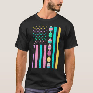 Kute Paaseieren konijn ons Vlag Eieren Bunny T-shirt