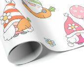 Kute paasgnomen Girly Spring Flowers Eggs Cadeaupapier (Rol Hoek)