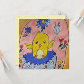 Kute paasgriffig Wenskaart Kaart (Voorkant / Achterkant in situ)