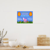 Kute paashaas en eieren in Grass Egg Hunt Poster (Keuken)