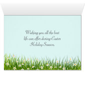 Kute paashaas en sla met bloemen (Binenzijde Horizontaal (Onderkant))