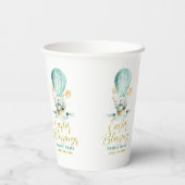 Kute paashaas in een hotballon, aangepast papieren bekers (Achterkant)