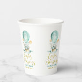 Kute paashaas in een hotballon, aangepast papieren bekers (Voorkant)