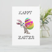 Kute paashaas met een Kaart voor paaseieren (Staand voorkant)