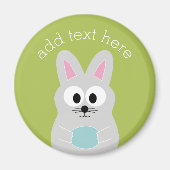 Kute paashaas met Ei- en Aangepaste naam Magneet (Voorkant)