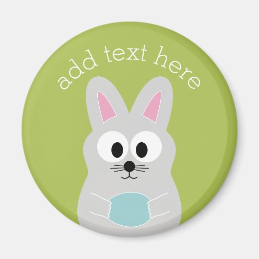 Kute paashaas met Ei- en Aangepaste naam Magneet (Voorkant)