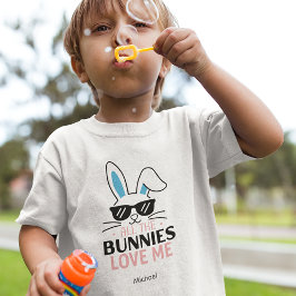 Kute paashaas met zonnebril op maat kinder shirts