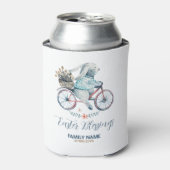 Kute paashaas op een bike blikjeskoeler (Blikje Voorkant)