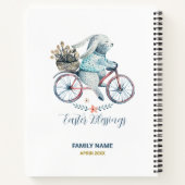 Kute paashaas op een bike notitieboek (Achterkant)