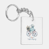 Kute paashaas op een bike sleutelhanger (Voorkant Links)