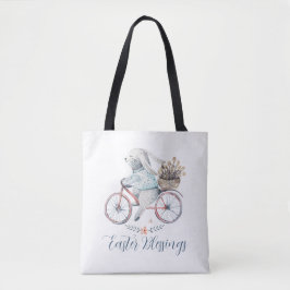 Kute paashaas op een bike tote bag