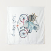 Kute paashaas op een bike wandkleed (Voorkant (horizontaal))