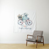 Kute paashaas op een bike wandkleed (In situ)