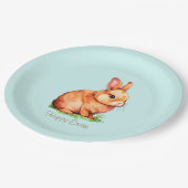 Kute paashaas op Light Blue Papieren Bordje (Gekanteld)