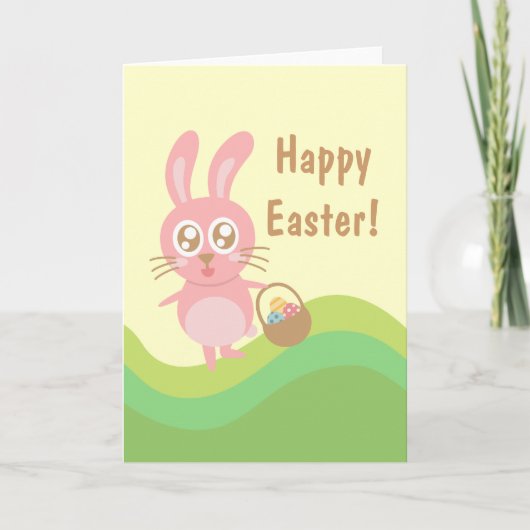 Kute paashmand van eitjes feestdagen kaart (Voorkant)