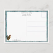 Kute paashoen, rooster en meisje briefkaart (Achterkant)