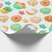 Kute paaskippen, Bunnies en Eieren Cadeaupapier (Hoek)