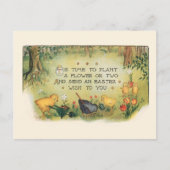 Kute  paaskippen en lentbloemen briefkaart (Voorkant)