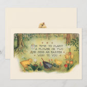 Kute paaskippen en lentbloemen feestdagenkaart (Voorkant / Achterkant)