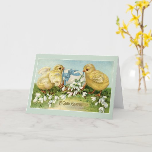 Kute  paaskippen kaart (Gele Bloem)