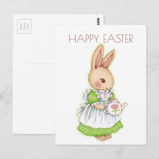 Kute  paaskonijn briefkaart (Voorkant / Achterkant)