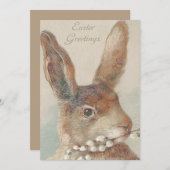 Kute  paaskonijn feestdagenkaart (Voorkant / Achterkant)