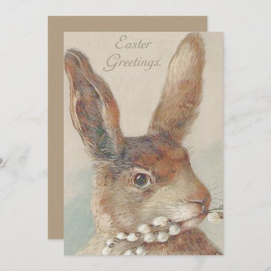 Kute  paaskonijn feestdagenkaart (Voorkant / Achterkant)