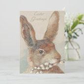 Kute  paaskonijn feestdagenkaart (Staand voorkant)