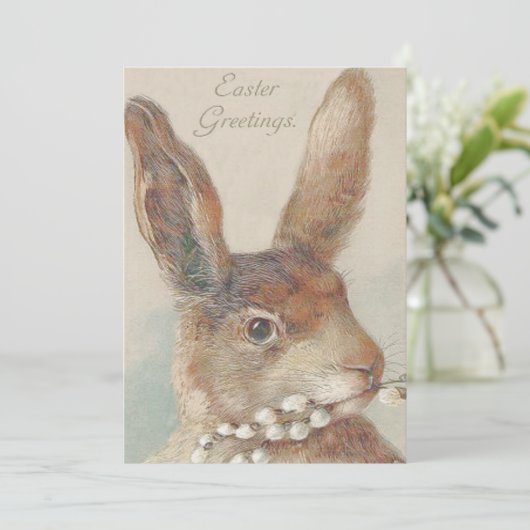 Kute  paaskonijn feestdagenkaart (Staand voorkant)