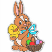Kute Paaskonijnenkuikens Sticker (Voorkant)