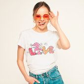 Kute Paasliefde Roze Bunny Gnome Girly Flowers Tri-Blend Shirt