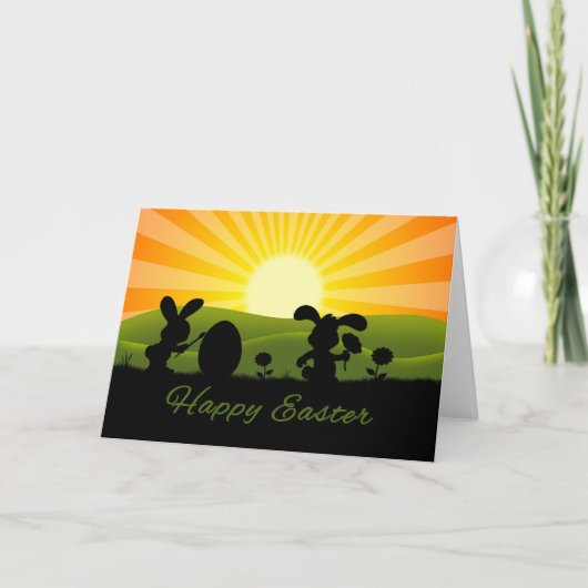 Kute paaspaaseieren feestdagen kaart (Voorkant)