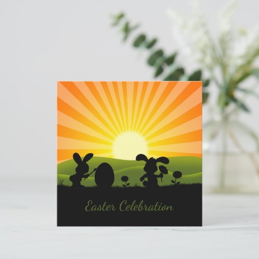 Kute paaspaaseieren kaart (Staand voorkant)