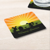 Kute paaspaaseieren kartonnen onderzetters (Schuin)