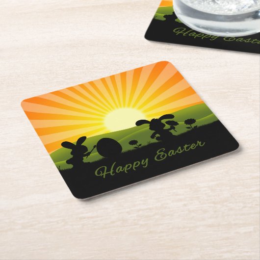 Kute paaspaaseieren kartonnen onderzetters (Schuin)