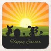 Kute paaspaaseieren kartonnen onderzetters (Voorkant)