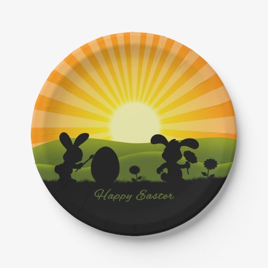 Kute paaspaaseieren papieren bordje (Voorkant)