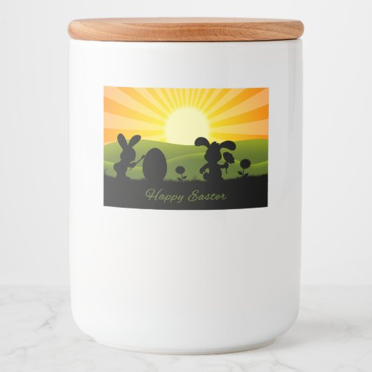 Kute paaspaaseieren voedselcontainer etiket (Voorkant)