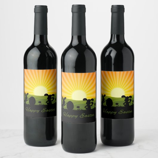 Kute paaspaaseieren wijn etiket (Flessen)