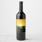 Kute paaspaaseieren wijn etiket (Voorkant)