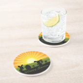 Kute paaspaaseieren zandsteen onderzetter (Zijkant)