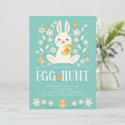 Kute paaspaaspaaseihunt kaart (Staand voorkant)