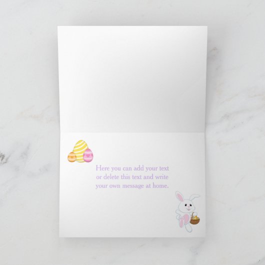 Kute paaspaastante Dank je wel Bedankkaart (Binnen)