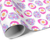 Kute paasroze Paarse Floral Cadeaupapier (Rol Hoek)