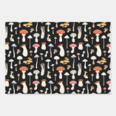 Kute paddenstoelen Patroon in zwart, Paars en wit Inpakpapier Vel (Voorkant)