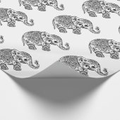 Kute Paisley-olifant in wit en zwart Cadeaupapier (Hoek)